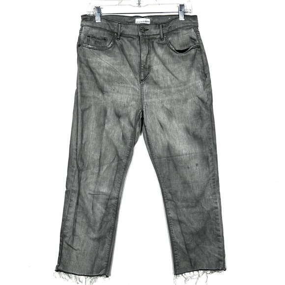 LOFT Gray Ankle Cropped Jeans with Raw Hem X7 - Picture 1 of 7